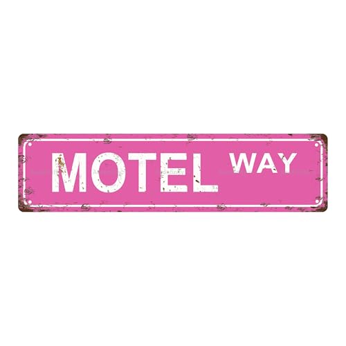 MOTEL WAY Vintage Metal Tin Street Sign Bar Cafe Garage Cave Home Room Wall Bathroom Farmhouse Garden Porch Patio Decor