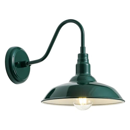 10‘’ Dome Outdoor Gooseneck Barn Light Fixture with Wall Mount
