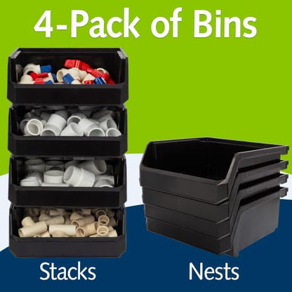 Medium Wide Stackable Plastic Storage Bins