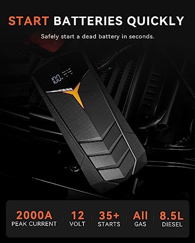 Lithium Jump Starter Battery Pack 2000A Peak 20000mAh