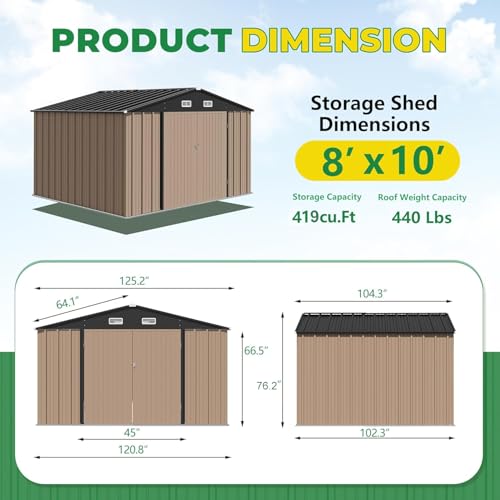 10x8 FT Outdoor Storage Shed
