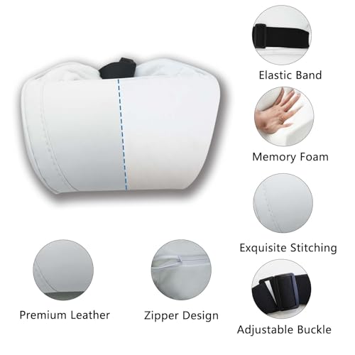 Car Headrest Pillow Neck Support Cushion for Tesla White (17.637 Ounce)