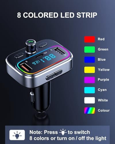 Bluetooth 5.4 FM Transmitter for Car Wireless Radio Adapter Kit