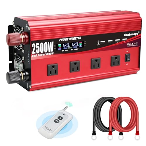 2500W Power Inverter 12V to 110V
