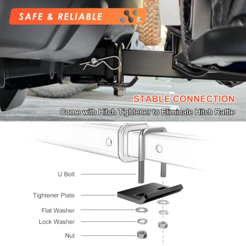 Hitch Mount Cargo Carrier Rack Basket 53"*19"*5"+Waterproof Bag 9 Cu.Ft