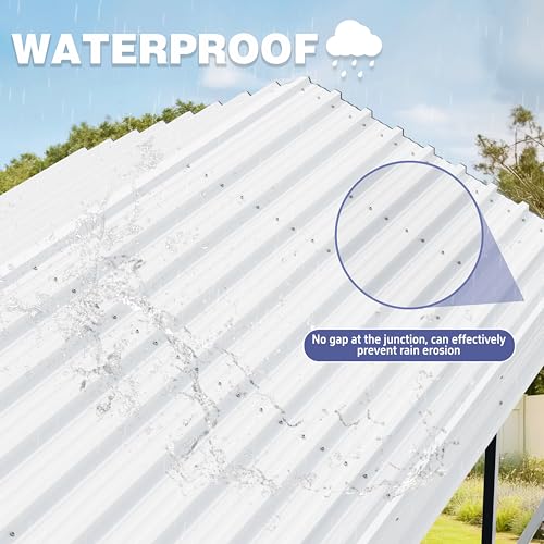 JY QAQA 20 x 20 FT Metal Carport Kits with Galvanized Steel Roof