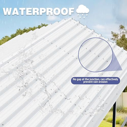 JY QAQA 20 x 20 FT Metal Carport Kits with Galvanized Steel Roof