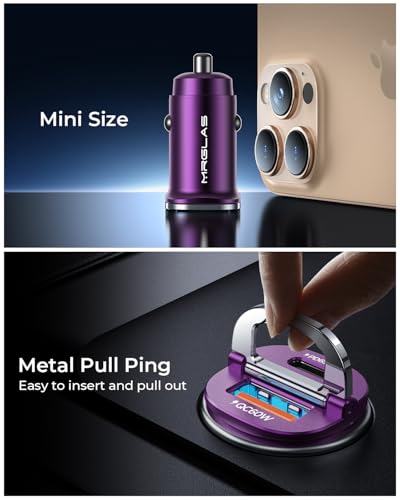 Upgraded】 125W USB C Car Charger Super Fast Charging for iPhone 17