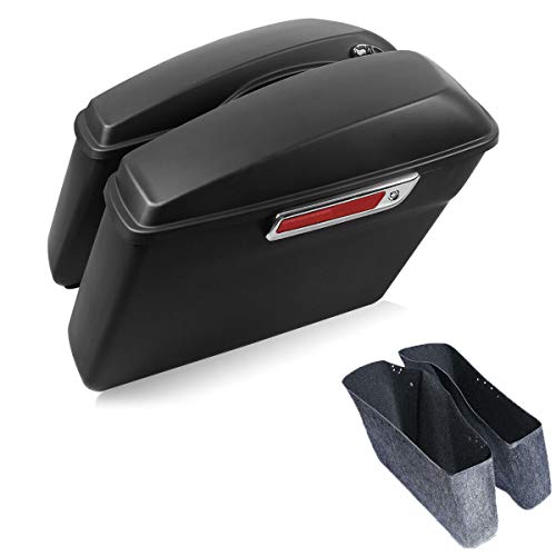 Matte Black Hard Saddlebags Fit for Harley Touring Road King Street Glide Electra Ultra 2014 (2 Count)