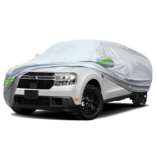 6 Layers Premium Heavy Outdoor Pickup Full Car Cover Hard Shell Zipper Design Waterproof All Weather Weatherproof UV Sun Protection Snow Dust Storm Resistant with Straps