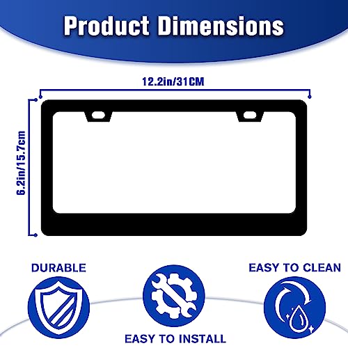 Beautiful Gemstone Pattern License Plate Frame Stainless Steel 6x12 Inch