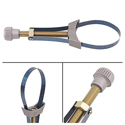 1PC Car Auto Motorcycle Oil Filter Tool Strap Wrench Diameter Adjustable 60mm To 120mm Universal Removal Tools Suction Tweezers Replacement Tips Strap Wrench
