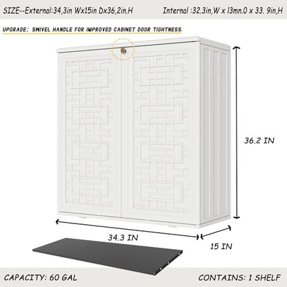Indoor Outdoor Storage Cabinet Waterproof with Shelf
