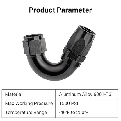 10AN 150 Degree One Piece Full Flow Hose End Fitting Swivel for CPE Braided Hose