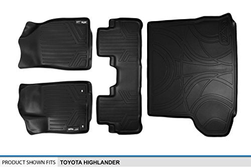 MAXLINER All Weather Custom Fit 2 Row & Cargo Liner Behind The 2nd Row Floor Mat Liner Set Compatible with 2014