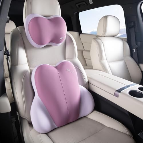 Lumbar Support with Car headrest Back Pillow for Chairs Headrest Pillow for Car Ergonomic Ultrathick Memory Foam Back Pillow for Office Chair