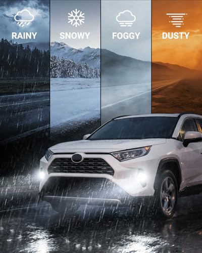 H10/9140/9145 LED Fog Light Bulbs, 18000LM Ultra Bright H10 Fog Lights, IP68 Waterproof Injection Sealed,Long Lifespan 80000 Hours, 1:1 Mini Size Easy Install 9145 LED fog lights, Pack of 2