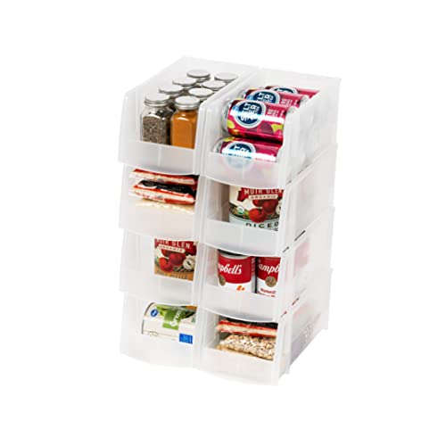 8-Pack, Medium Clear Stackable Storage Bins (8 Count)