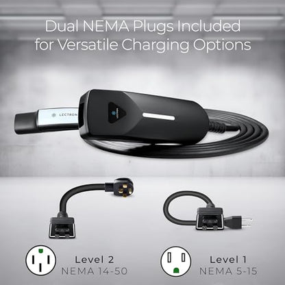Level 1/2 (12A & 40A) Tesla NACS EV Charger - Dual-Level Electric Vehicle Charging Station with NEMA 14-50/5-15 Plug - Portable Electric Car Charger for All NACS Electric Vehicles