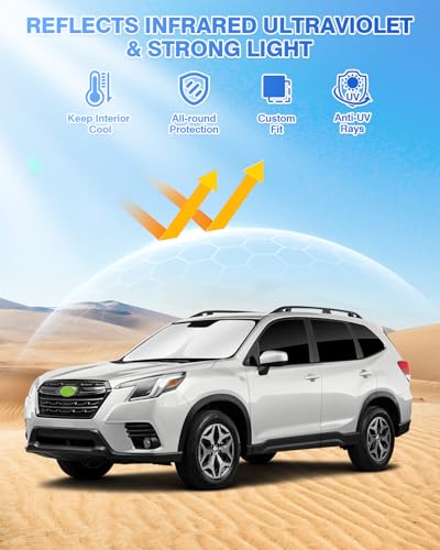 Sunshades for 2025 2026 Subaru Forester Accessories Windshield Sun Shade Side Rear Window Shade Cover Sun Visor Shield Privacy Protection Keep Vehicle Cool Black 8PCS (8 Count)
