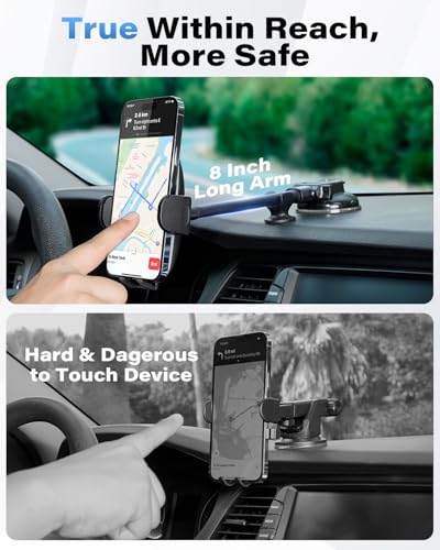 Solid Car Truck Phone Mount Holder with Thick Gooseneck Long Arm