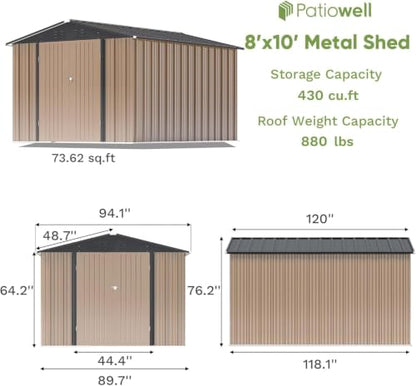 8x10 FT Outdoor Storage Shed