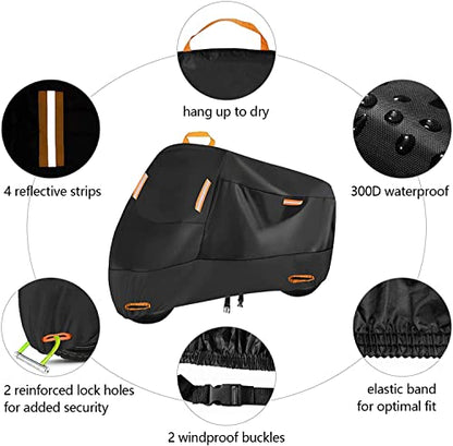 Scooter Cover Heavy Duty fits up to 74 inch Motorbike