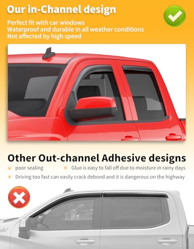 Window Visors Rain Guard for Chevy Silverado (4 Count)