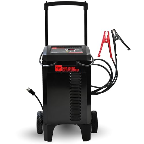 Farm & Ranch Wheeled Automatic 6A Car Battery Charger and 250A Engine Starter