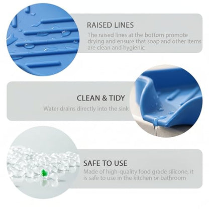 Silicone Soap Dish with Drain Spout