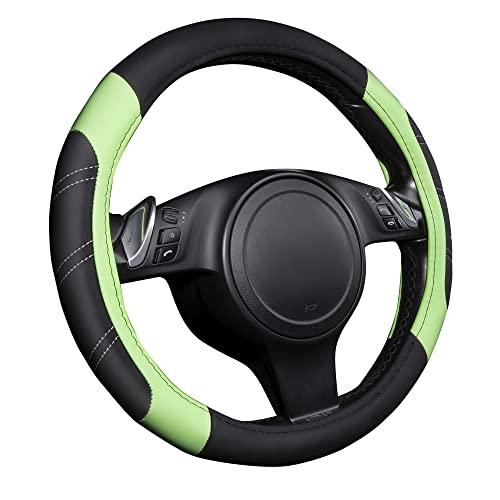 Line Rider Microfiber Leather Sporty Steering Wheel Cover Universal Fits for 95% Truck