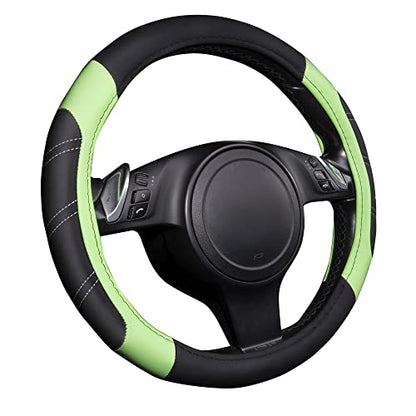 Line Rider Microfiber Leather Sporty Steering Wheel Cover Universal Fits for 95% Truck