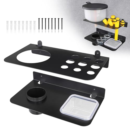 Coolant Funnel Kit Holder Wall Mount Rack with 2 Drip Cups