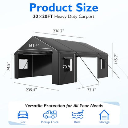 20x20 FT Heavy Duty Carport