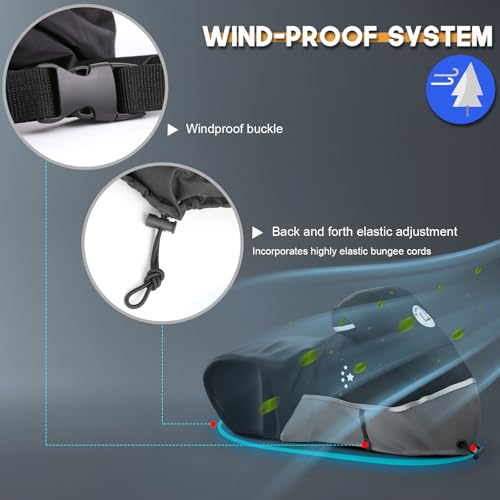 Motorcycle Cover 420D Heavy Duty All Season Universal Weather Waterproof Outdoor Protection 86" XL Vehicle Cover