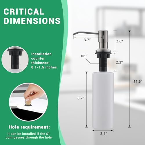 4 Hole Kitchen Sink Faucet with Soap Dispenser Brushed Nickel