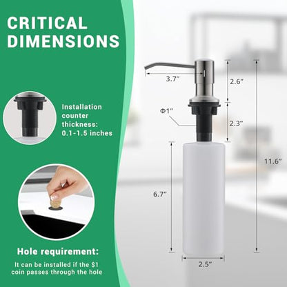 4 Hole Kitchen Sink Faucet with Soap Dispenser Brushed Nickel