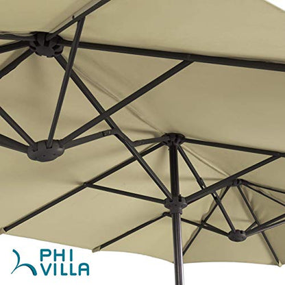 13ft Double Sided Twin Outdoor Patio Umbrella Market Umbrella