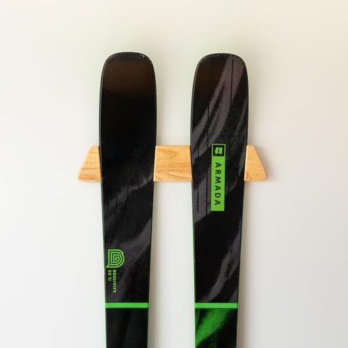 Horizontal Wood Ski Rack Wall Mount