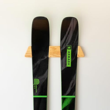 Horizontal Wood Ski Rack Wall Mount