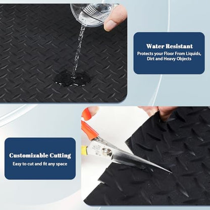 5Ft x 12Ft Rubber Flooring Mats 1.6mm Diamond Plate Flooring Roll