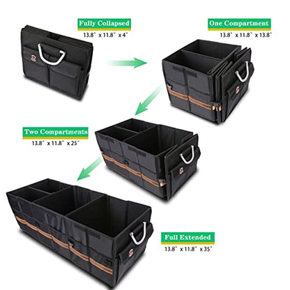 Trunk Organizer Cargo Organizer Trunk Storage Waterproof Collapsible Durable Multi Compartments