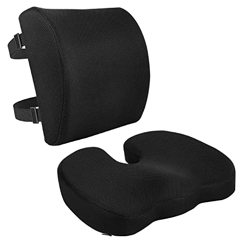 Comfortable Seat Cushion & Lumbar Support for Office Chairs