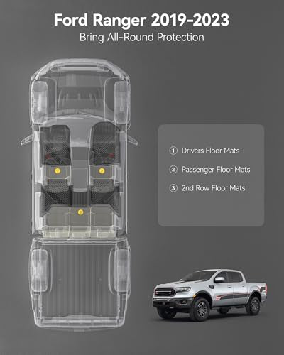Floor Mats Fit for Ford Ranger Super Crew Cab 2020