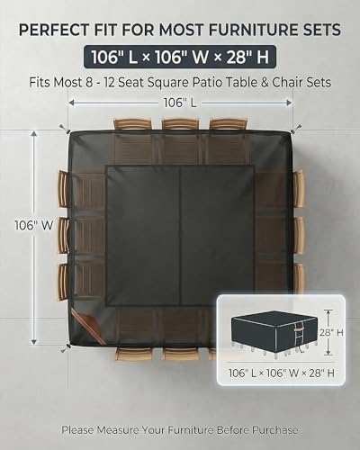 Outdoor Patio Furniture Cover Square