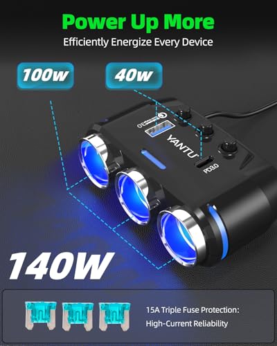 QC3.0&PD Cigarette Lighter Adapter