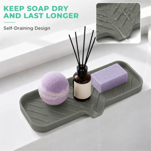 Silicone Soap Dish with Drain Spout