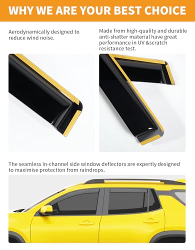 Window Visors Rain Guards for 2025 2026 Chevy Chevrolet Equinox (4 Count)