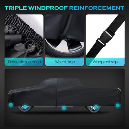 Car Cover Waterproof All Weather Full Outdoor Pickup Truck Cover Rain UV Protection