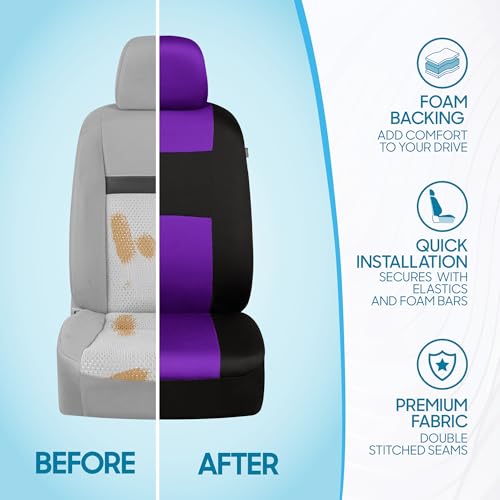 PolyPro Purple Car Seat Covers Full Set with 4